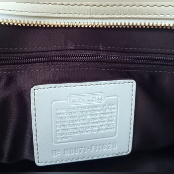 COACH  Signature Stripped TurnLock CarryAll Shoulder Bag - Picture 7 of 15